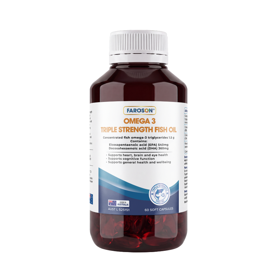 FAROSON OMEGA 3 TRIPLE STRENGTH FISH OIL (60 CAPSULES)